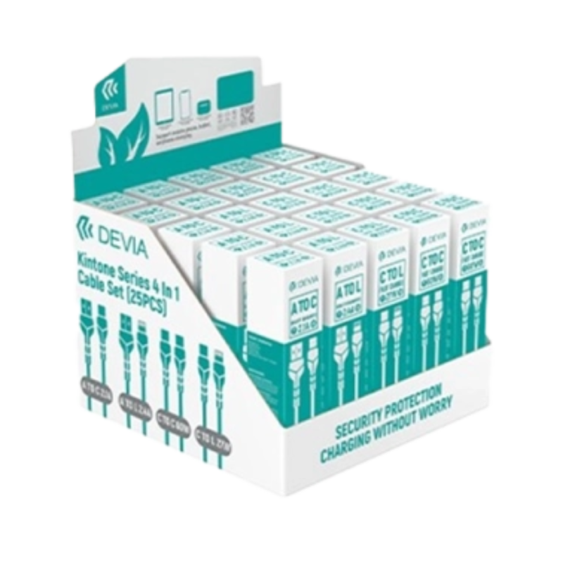 Set de Câble 4-en-1 - 5 X USB-A/USB-C & 5 X USB-A/Lightning & 5 X USB-C/Lightning & 10 X USB-C/USB-C… — Devia · Smarty Paris 18e